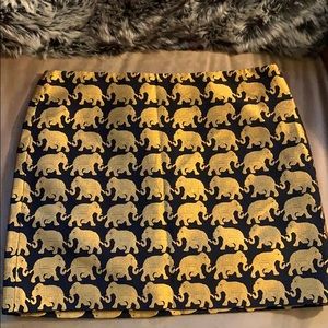 JCrew Gold Elephant Skirt